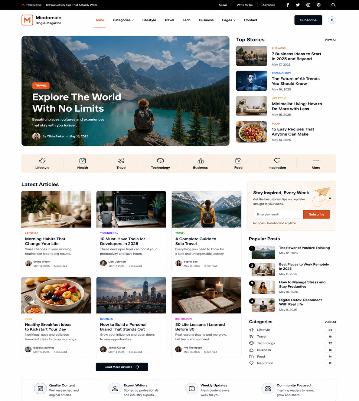 Blog & Magazine website preview