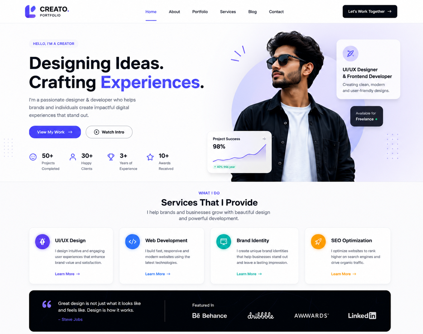 Creator Portfolio website preview