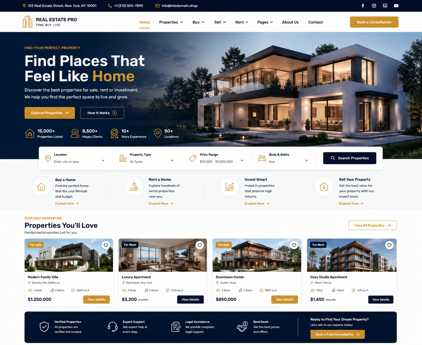 Real Estate Pro website preview