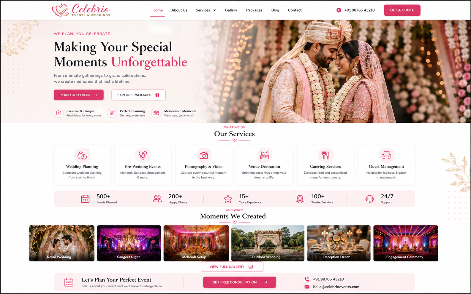 Event & Wedding website preview